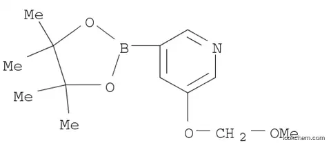 Molecular Structure of 1062205-66-6 (Pyridine, 3-(methoxymethoxy)-5-(4,4,5,5-tetramethyl-1,3,2-dioxaborolan-2-yl)-)